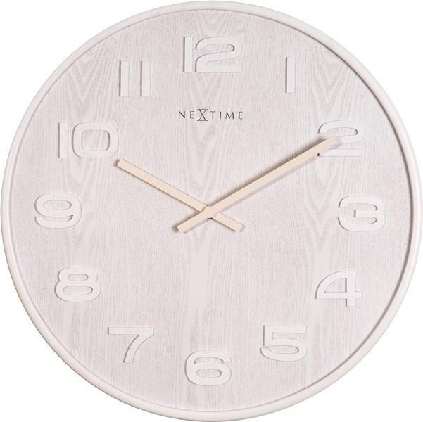 Designové nástěnné hodiny 3096wi Nextime Wood Wood Medium 35cm
