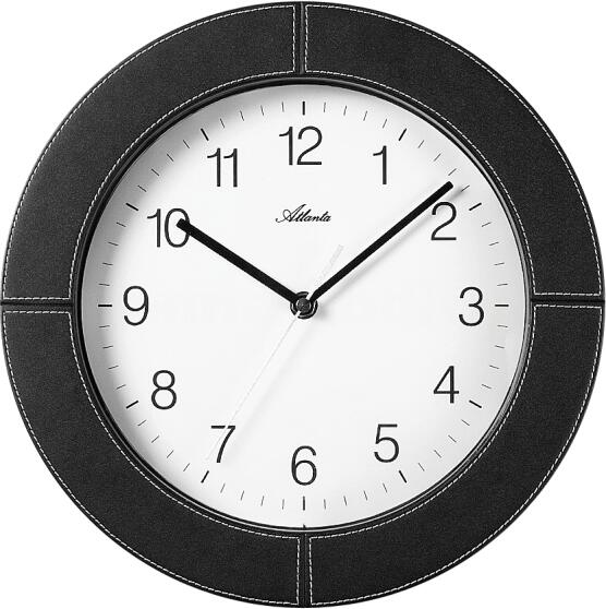 Designové kožené nástěnné hodiny AT4398 Atlanta 30cm