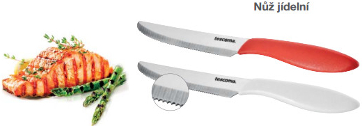 Nůž jídelní Tescoma PRESTO 12 cm, 6 ks, bílá