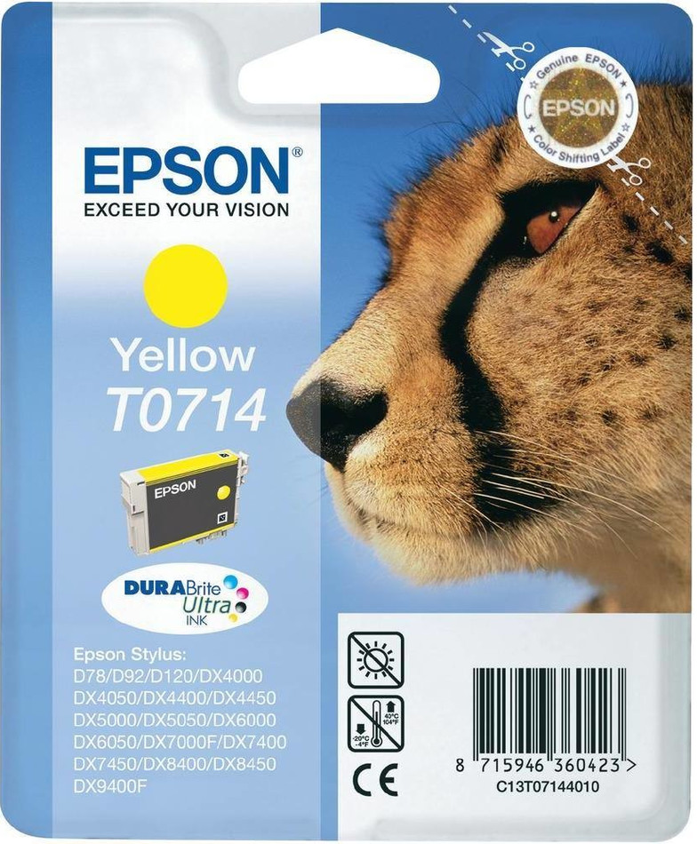 Epson Singlepack Yellow T0714 DURABrite Ultra Ink (C13T07144012)
