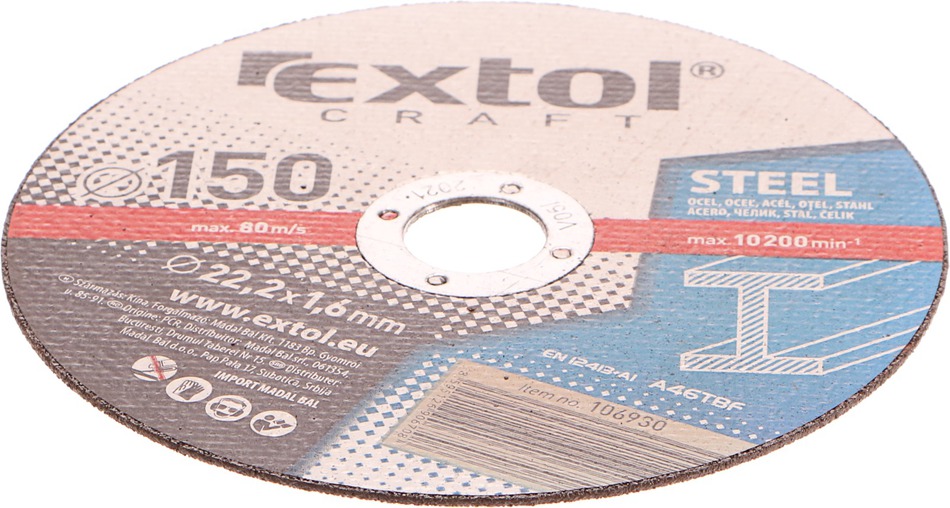 Kotouče řezné na kov, 5ks, 150x1,6x22,2mm EXTOL-CRAFT
