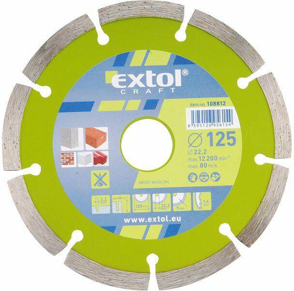 Kotouč diamantový řezný segmentový, 115x22,2mm, suché řezání EXTOL-CRAFT