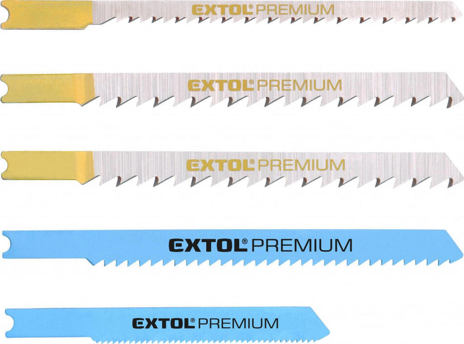 Plátky do přímočaré pily-mix, sada 5ks, úchyt UNIVERSAL EXTOL-PREMIUM
