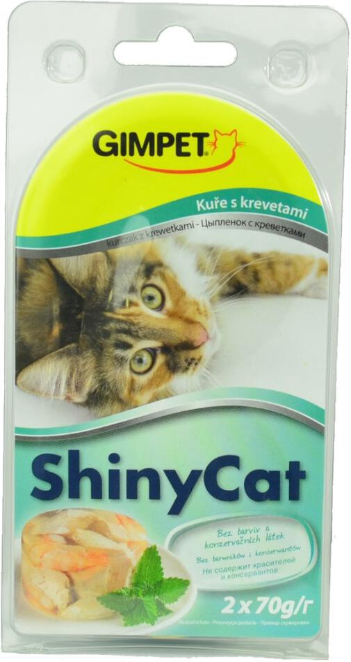 Gimpet Shiny cat konz. - kuře, krevety 2 x 70 g
