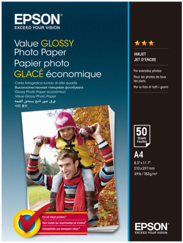 Epson Value Glossy Photo Paper A4 50 sheet (C13S400036)