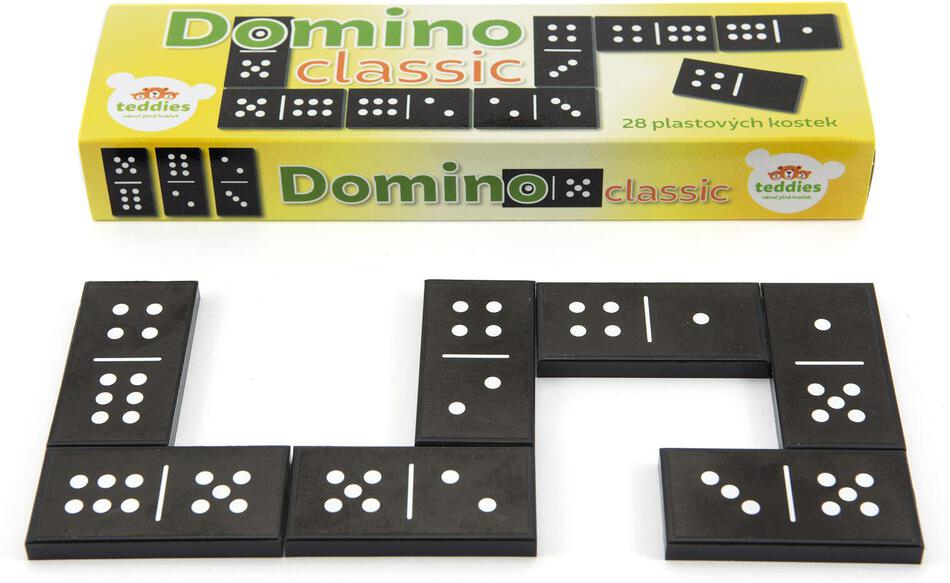 Teddies Domino Classic 28ks společenská hra plast v krabičce 21x6x3cm