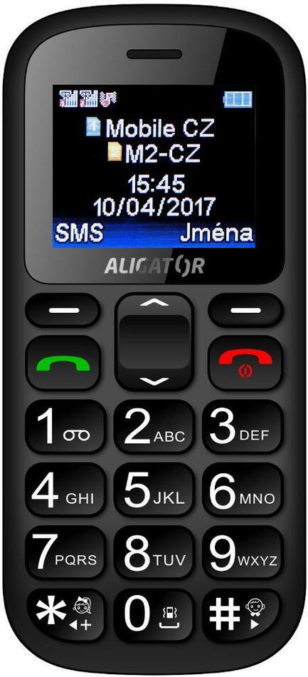 Aligator A321 Senior Dual SIM, šedá-černá + nabíjecí stojánek (A321GB)