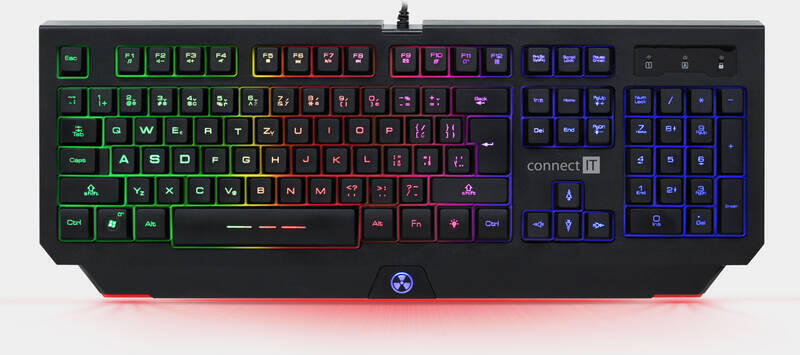 CONNECT IT BATTLE RNBW klávesnice pro hráče, vícebarevné podsvícení, USB (CI-1129)