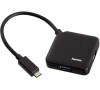 HAMA USB HUB/ 4 porty/ USB 3.1 typ C/ černý (135750)