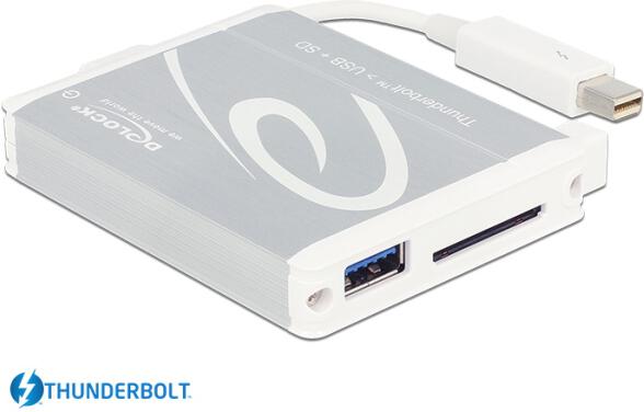 Delock Thunderbolt™ Adaptér > 1 x USB 3.0 Type-A samice + SD UHS-II čtečka karet (91723)