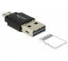 Delock Micro USB OTG čtečka karet + USB 2.0 A samec (91735)