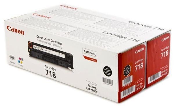 Toner Canon CRG-718Bk, 2 x 3400 stran originální - černý
