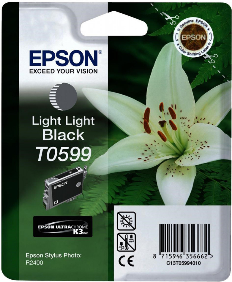 Inkoustová náplň Epson T0599, 13ml originální - šedá