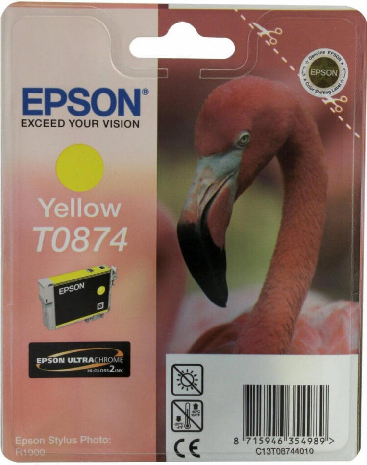 Inkoustová náplň Epson T0874, 11ml originální - žlutá
