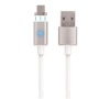 Aligator datový a nabíjecí kabel magnetický, konektor micro USB, bílá