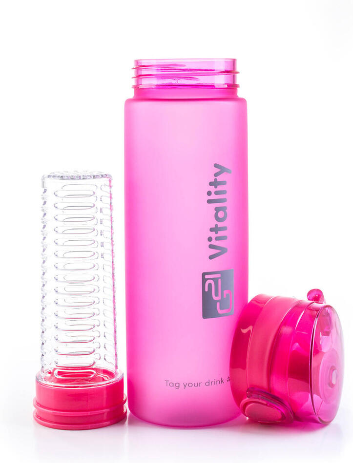 Láhev G21 na smoothie/juice, 600 ml, růžová-zmrzlá