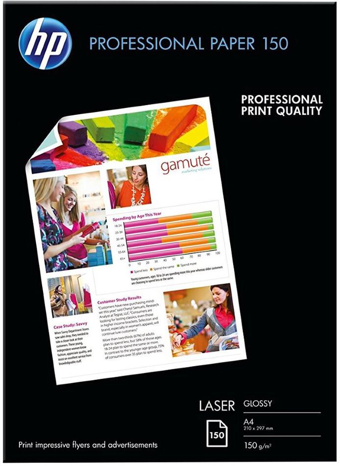 HP Professional Laser Photo Paper, Glossy, A4, 150 listů, 150 g/m2 (CG965A)