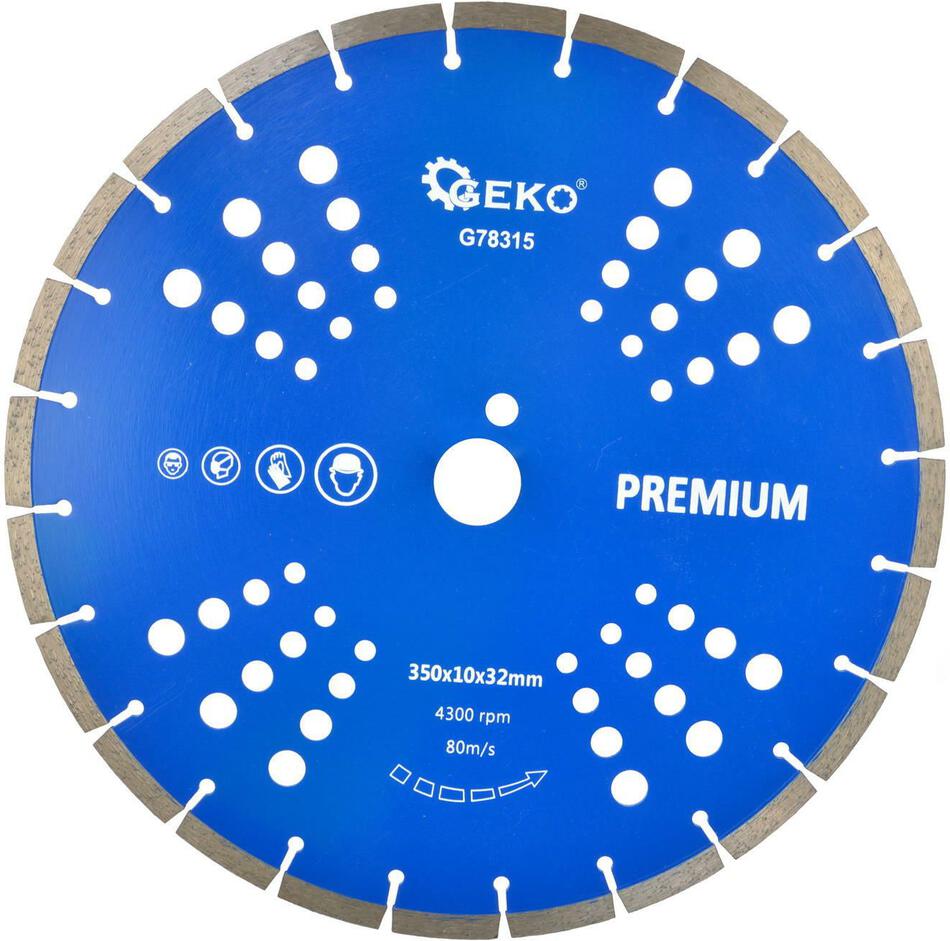 Kotouč diamantový řezný segmentový, 350x10x25mm GEKO