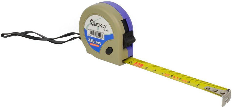 Metr svinovací, 3m, š. pásku 13mm GEKO