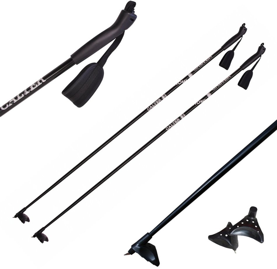 Běžecké hole CALTER® X-SNOW 125cm RULYT®, rukojeť plast, černé