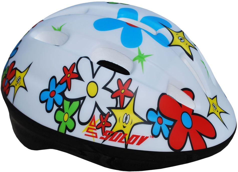 Dětská cyklo helma SULOV® JUNIOR, vel. L, bílá s květy