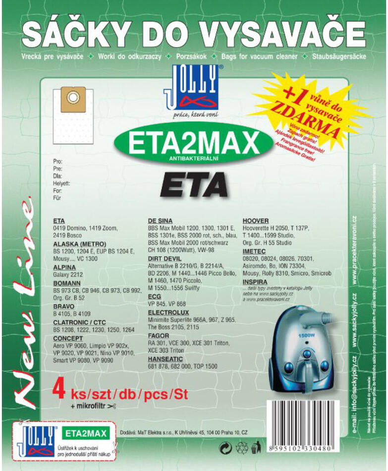 Sáčky do vysavače Jolly MAX ETA2 (4+1ks) do vysav. ETA