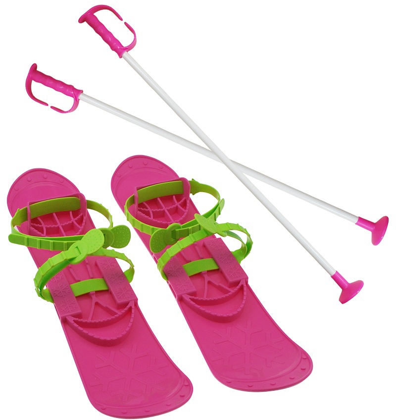 Lyže dětské Sulov BIG FOOT 42 cm, růžové
