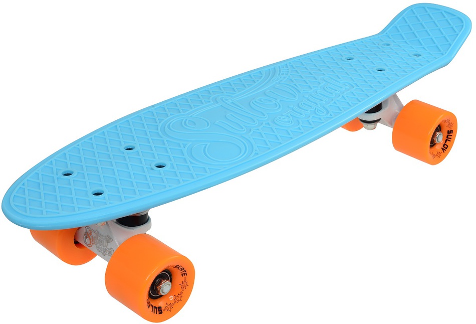 Penny board 22" SULOV® VIA DOLCE sv.modrý-mat.oranžový