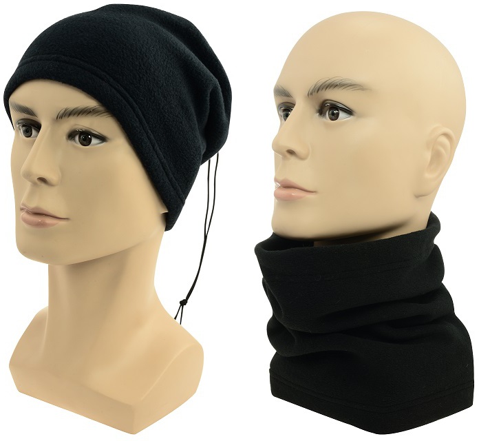 Multifunkční šátek 2v1 Fleece SULOV®, černý