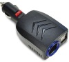 USB nabíjecí autoadaptér 2x USB, 3000mA max., DC 12/24V, černý SOLIGHT DC31