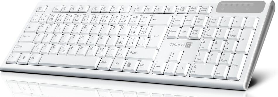 CONNECT IT Multimediální bezdrátová klávesnice, 2,4GHz, USB, CZ + SK layout, bílá (CKB-3010-CS)