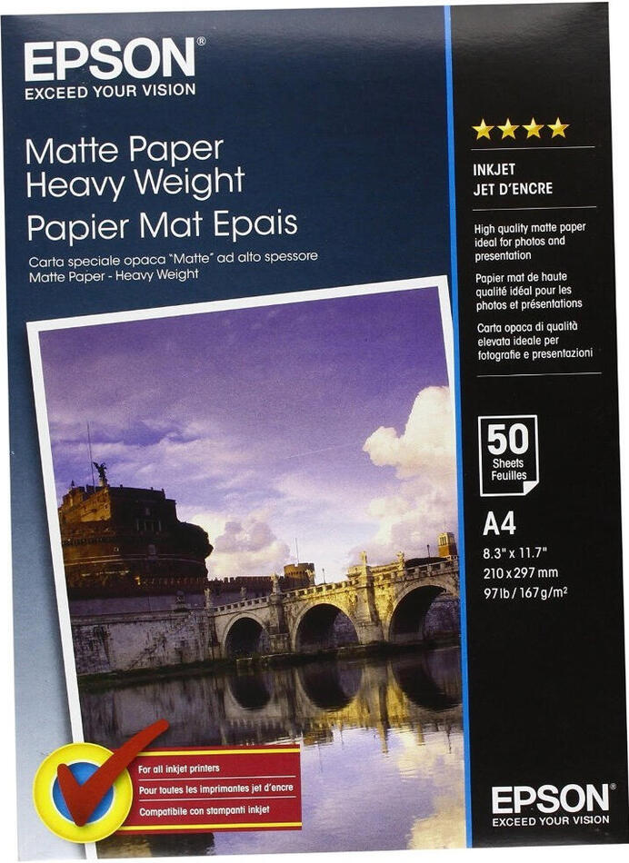 Epson papír Matte Heavy Weight, 167g/m, A4, 50ks (C13S041256)