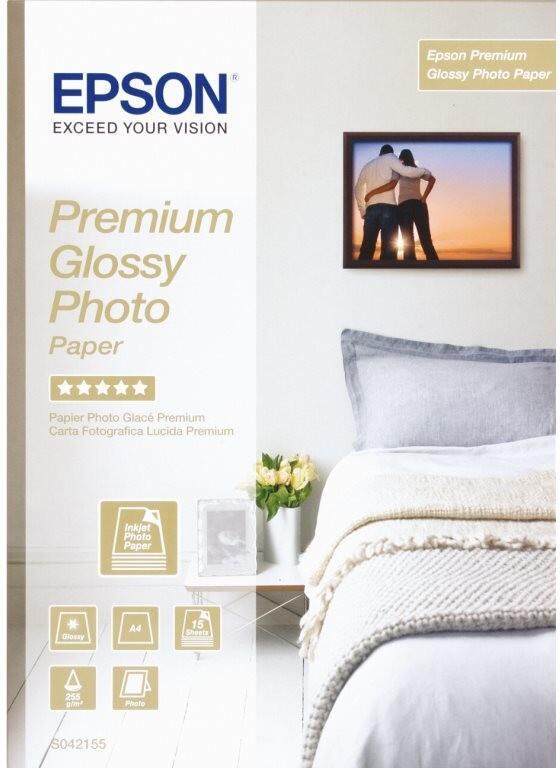 Epson papír Premium Glossy Photo, 255g/m, A4, 15ks (C13S042155)