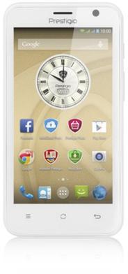 PRESTIGIO MultiPhone 3450 DUO, 4.5" IPS, Dual SIM, Android 4.4, Quad Core 1,3GHz, 4GB ROM,512MB RAM,MicroSD, bílý, bazar