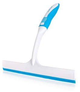Stěrka na okna EXCLUSIVE 25 cm s měkčenou TPR rukojetí 25 cm, bílo-světlemodrá