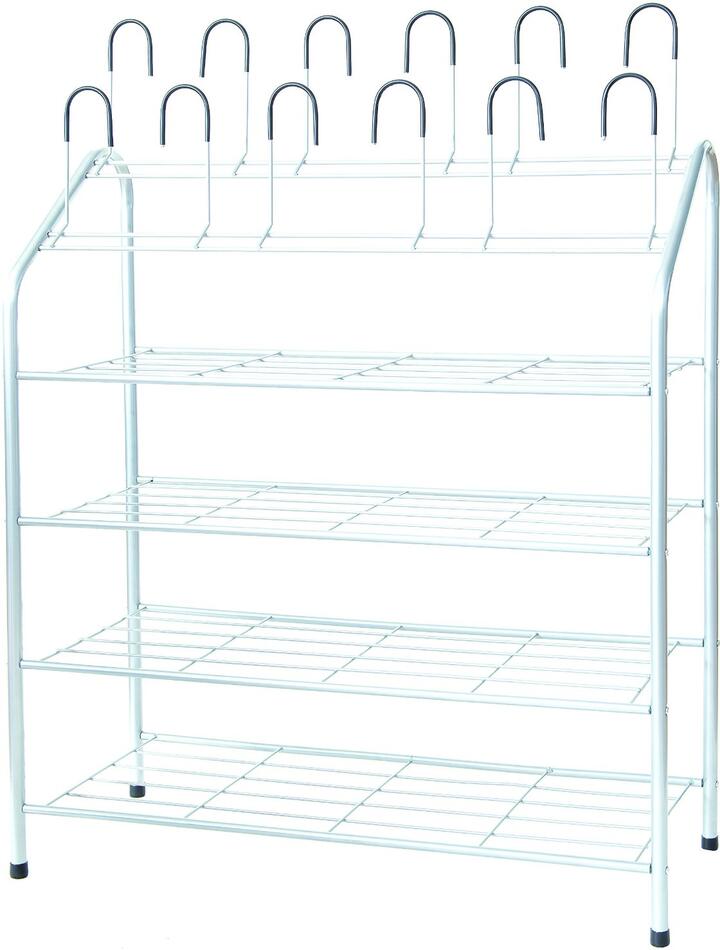 Kovový botník Compactor Harry na 18 párů bot, 69,5 x 27,5 x 88 cm