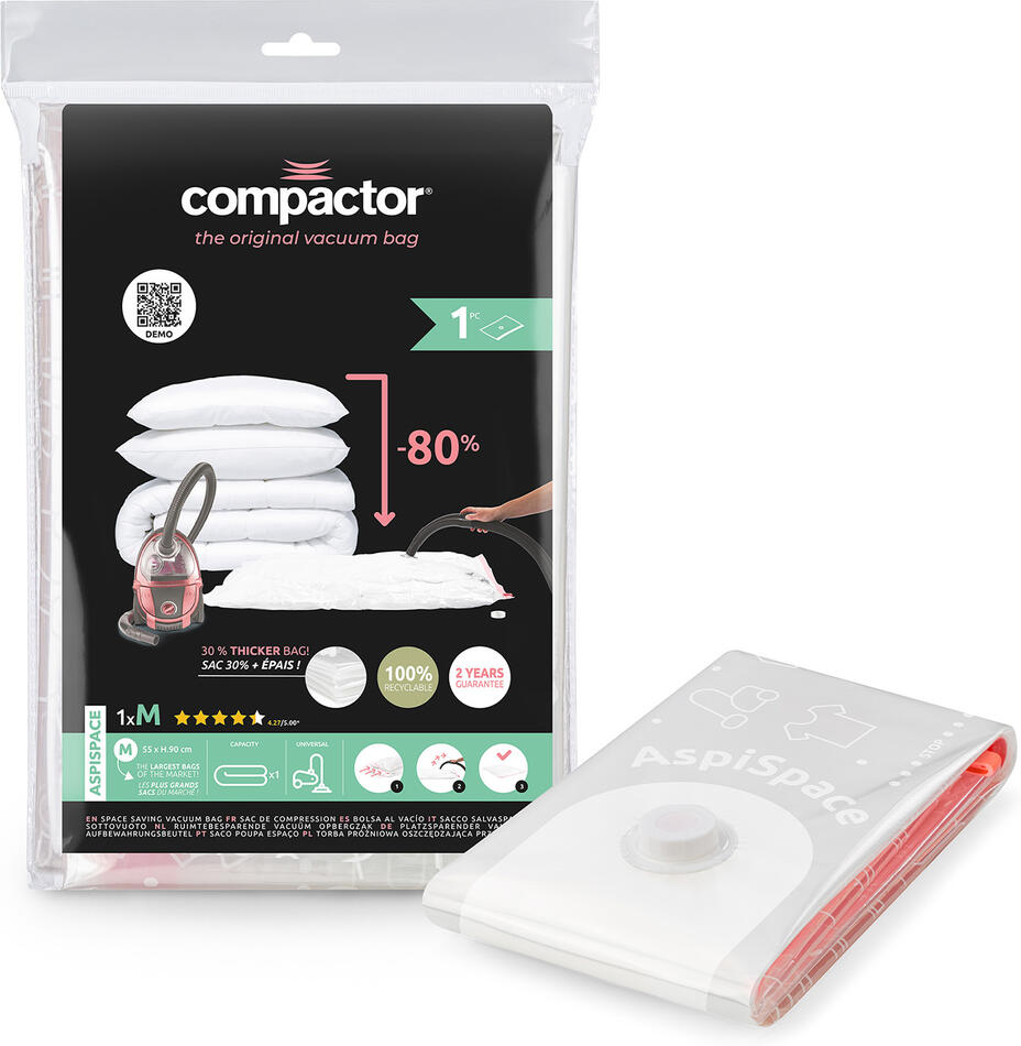 Vakuový úložný pytel Compactor Bag Aspispace M 70 litrů, 55 x 90 cm