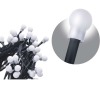 LED vánoční cherry řetěz – kuličky, 8m, studená bílá, čas.