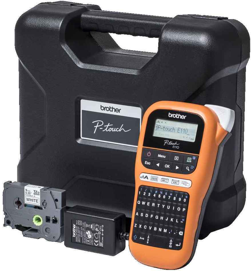 Tiskárna štítků Brother PT-E110VP, 6-12mm + kufřík (PTE110VPYJ1)