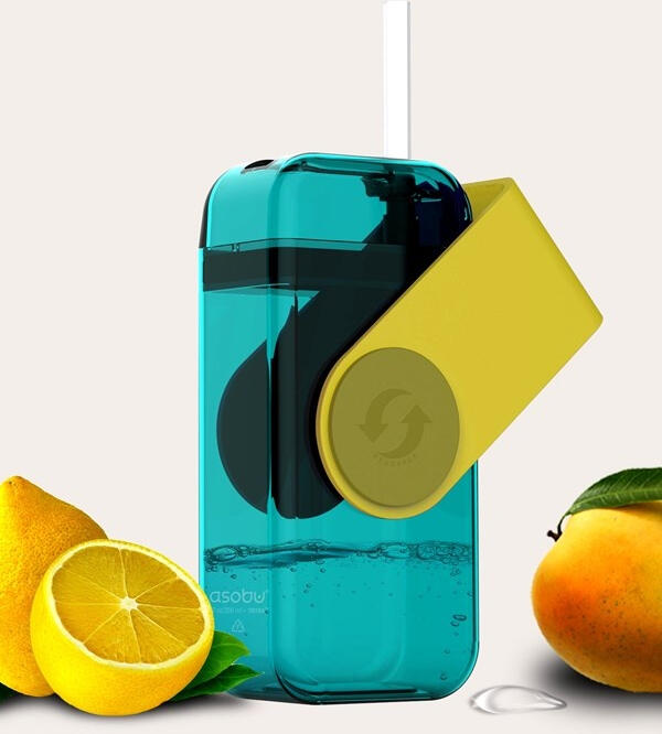 Dětská láhev ASOBU Drink Box 0,3 l, žlutá