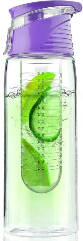 Láhev se sítkem ASOBU Flavour It 0,6 l, fialová
