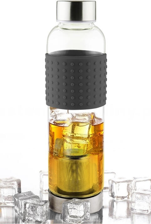 Láhev Asobu Ice Tea&Ice Coffee IT2GO s infuserem 0,4 l, černá
