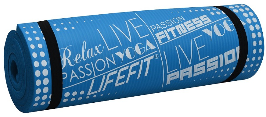 Podložka LIFEFIT® YOGA MAT EXKLUZIV PLUS, 180x58x1,5cm, modrá