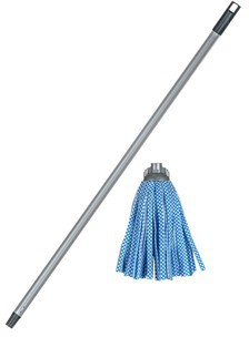 Mop viskóza 160 g modrý s tyčí 120 cm, hrubý závit