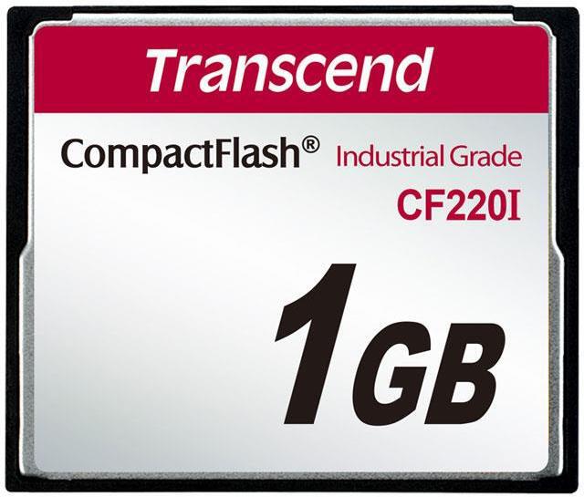Transcend 1GB INDUSTRIAL TEMP CF220I CF CARD (SLC) Fixed disk and UDMA5 (TS1GCF220I)