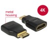 Delock Adaptér High Speed HDMI s Ethernetem – HDMI Mini-C samec > HDMI-A samice 4K černý (65665)