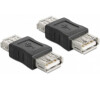 Delock USB Adapter, USB A černý samice/samice (spojka) (65012)