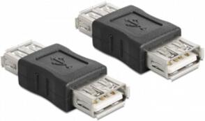 Delock USB Adapter, USB A černý samice/samice (spojka) (65012)