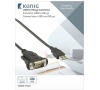 König CABLE-146/2 - Převodník USB A zástrčka - RS232, černá