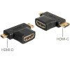 Delock adaptér HDMI-A samice > HDMI-C + HDMI-D samec (65446)